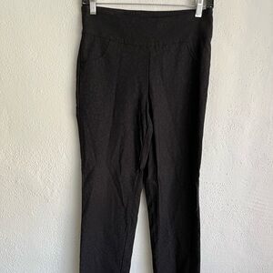 LIOR Paris Woman Black Animal Print Pull Up Pants , Size 4